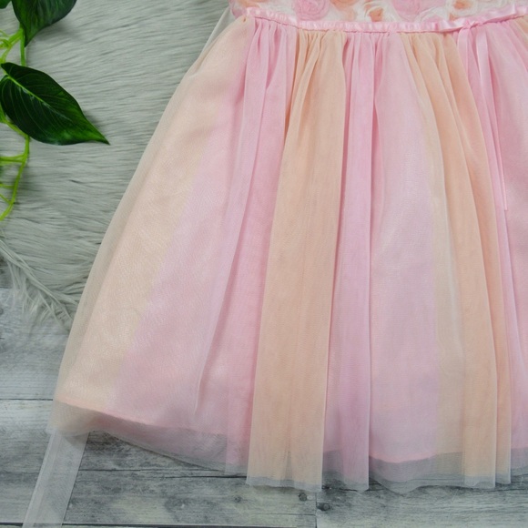 JONA MICHELLE Pink Floral Rosette Tulle Tutu Dress Ballerina Flower Girls Size 7 - Picture 4 of 12